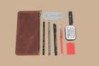 Genuine Leather Zipper Pencil Case