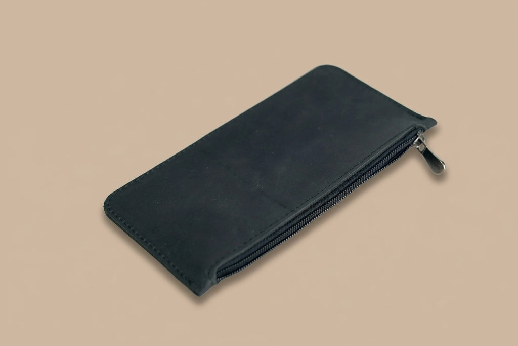 Genuine Leather Zipper Pencil Case