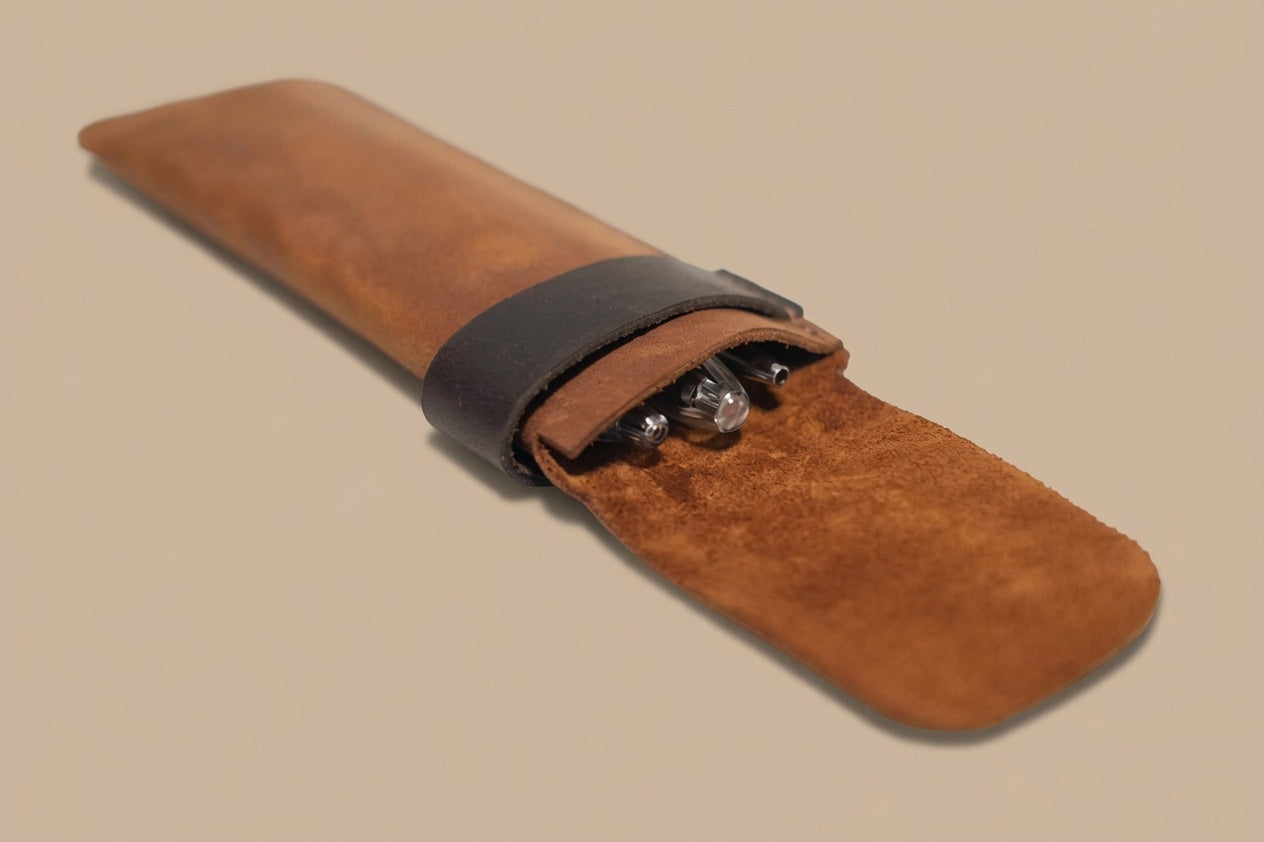 Pen case with flap - 2 pens