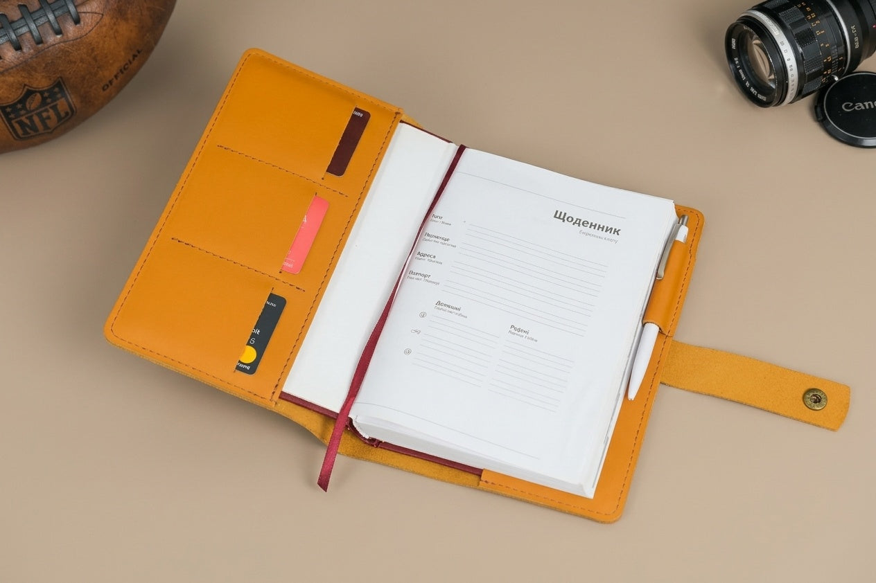 Notizbuchhülle A5 Design Nr. 5 aus echtem Leder