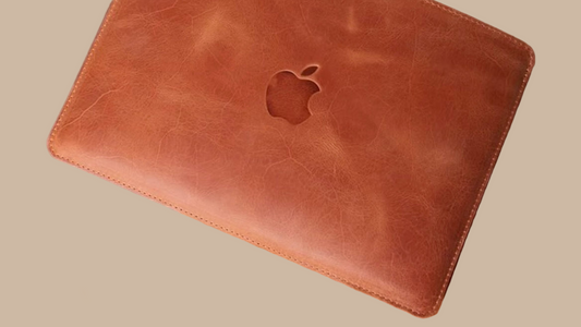 Leder MacBook Hülle (Cognac)